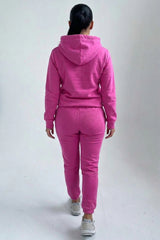 Pink Hoodie Cuffed Joggers Loungewear Set - Bellamy