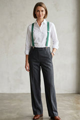 Green Adjustable Clip-On Suspenders- Wyona