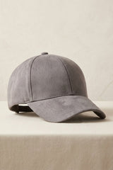 Grey Suede Look Baseball Cap  - Folly