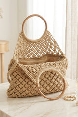 Camel Crochet Woven Crossbody Bag –  Butano