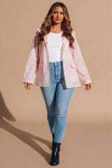 Pink Waterproof Hooded Mac Jacket - Lori
