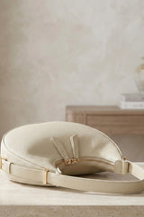 Beige Crescent Shoulder Bag- Byona