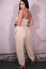 Cream Cuffed Joggers - Lizzie