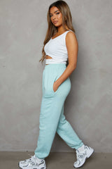 Mint Oversized High Waisted Shirred Drawstring Pocket Detail Cuffed Joggers - Samira