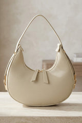 Beige Crescent Shoulder Bag- Byona