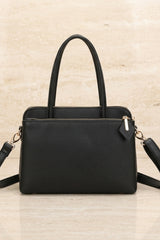 Black Structured Design With Strap & Charm - Pinco