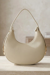 Beige Crescent Shoulder Bag- Byona