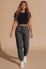 Charcoal Sheared Hem Joggers - Wynter
