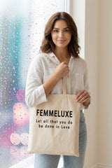 Beige Femmeluxe Cotton Tote Bag - Rona
