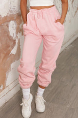 Light Pink Cuffed Joggers - Lizzie