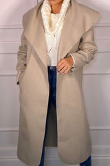 Stone Waterfall Duster Belted Long Coat - Pola