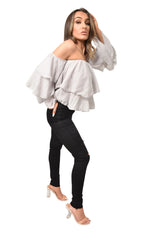 Black Mid Distressed High Waisted Skinny Jeans – Brooke