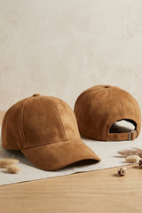 Camel Suede Look Baseball Cap  - Folly