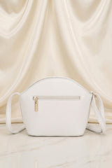 White Pebble Faux Leather Crossbody Bag - Asyanima