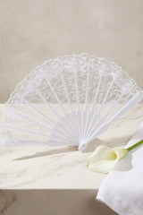 White Lace Halloween Fan - Kirsty