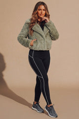 Sage Faux Fur Cropped Jacket - Filly