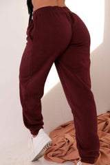 Wine Cuffed Joggers - Lizzie