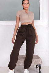 Chocolate Cuffed Joggers - Lizzie