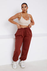 Light Chocolate Cuffed Joggers - Lizzie