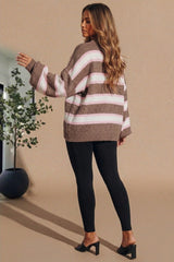 Pink & White Striped Oversized Knitted Jumper – Saffie