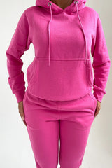 Pink Hoodie Cuffed Joggers Loungewear Set - Bellamy