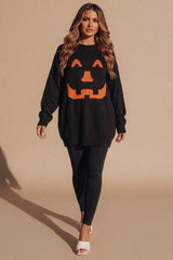 Black Pumpkin Face Knitted Jumper - Hyperx