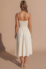 Cream Corset Detail Strappy Midaxi Dress - Rosa