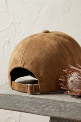 Camel Suede Look Baseball Cap  - Folly