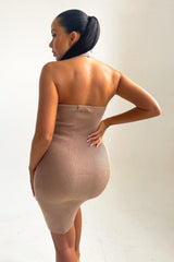 Stone Knitted Cut Out Crossover Halter Neck Bodycon Mini Dress - Elena