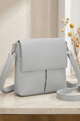 Grey Flap Front Cross Body Bag - Uinayan