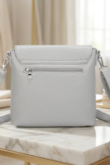 Grey Flap Front Cross Body Bag - Uinayan