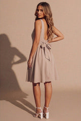 Mocha Square Neck Sleeveless Skater Midi Dress – Cino