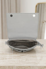 Grey Flap Front Cross Body Bag - Uinayan