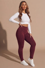 Wine Fleece High Waisted Leggings – Fore