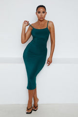 Emerald Chain Detail Strappy Bodycon Midi Dress - Penny