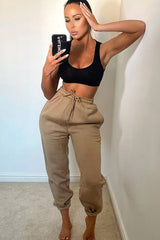 Camel Cuffed Joggers - Lizzie