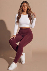 Wine Fleece High Waisted Leggings – Fore