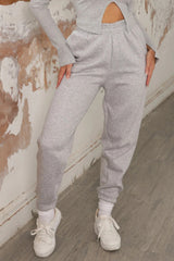 Grey Cuffed Joggers - Lizzie