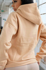 Stone Oversized Matching Drawstring Rib Cuff & Hem Pocket Hoodie - Melissa