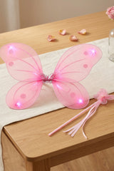 Pink Glitter Butterfly Wings & Wand Set - Fayen