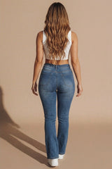 Mid Blue High Waisted Flared Jeans - Tyara