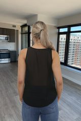 Black Beaded Scallop Hem Cami Top - Alaya