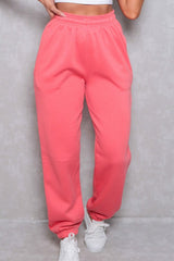 Coral Cuffed Joggers - Lizzie