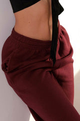 Wine Cuffed Joggers - Lizzie