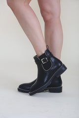Black Studded Ankle Chelsea Boots - Finlay