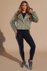 Sage Faux Fur Cropped Jacket - Filly