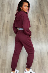 Wine Love Crop Hoodie and Jogger Three Piece Set- Janey