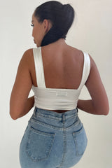 Cream Ruched Sweetheart Style Top - Kourt