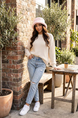 Pink Faux Fur Bucket Fluffy Soft Winter Hat- Sona