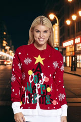 Red Merry Christmas Reindeer Knitted Jumper - Perla